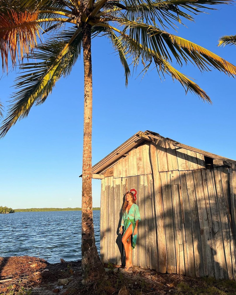 Grazi Massafera curte dias em destino turístico da Bahia — Foto: Arquivo Pessoal