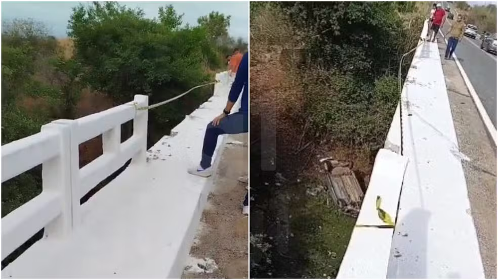 Jovem morre após carro cair de ponte de 12 metros de altura no Ceará | G1