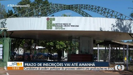 Prazo para se inscrever em curso de graduação no IFTO encerra nesta quarta (10)