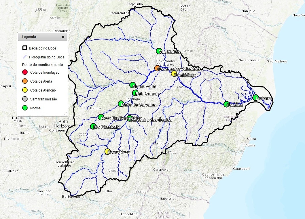 Rio Doce atinge cota de alerta em Governador Valadares