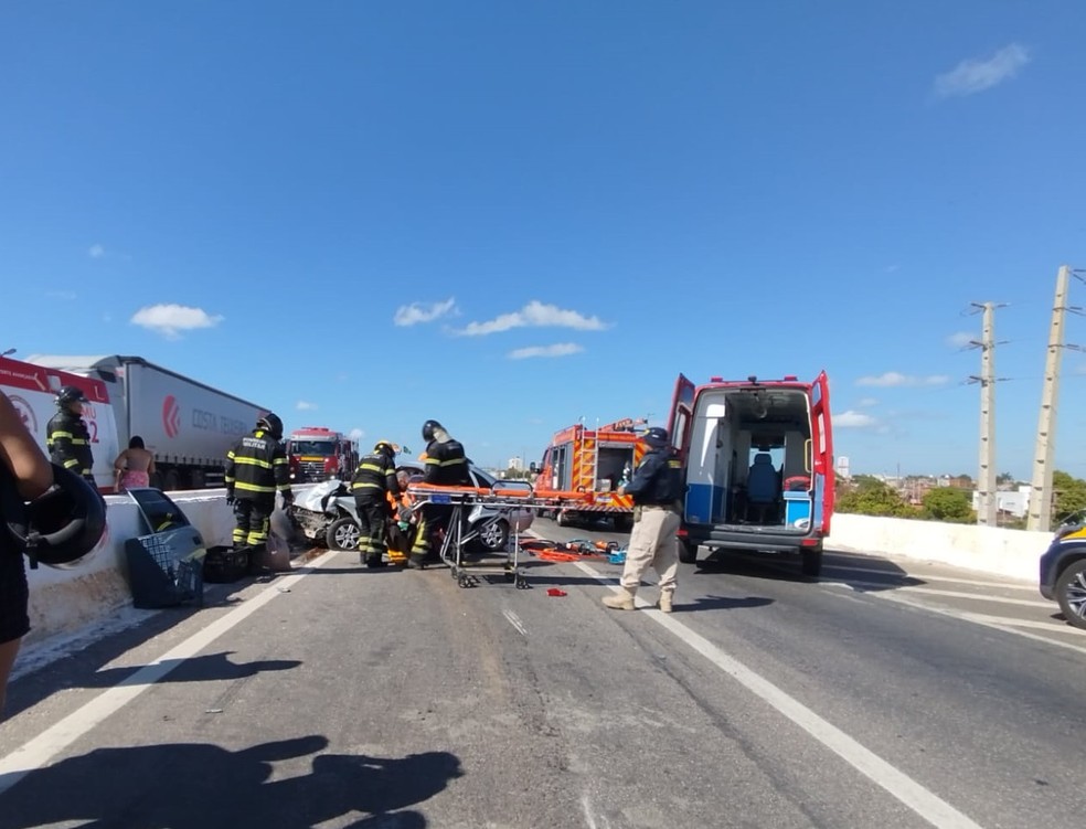 Acidente aconteceu na BR-304, em Mossoró — Foto: Wilton Alves/Cedida
