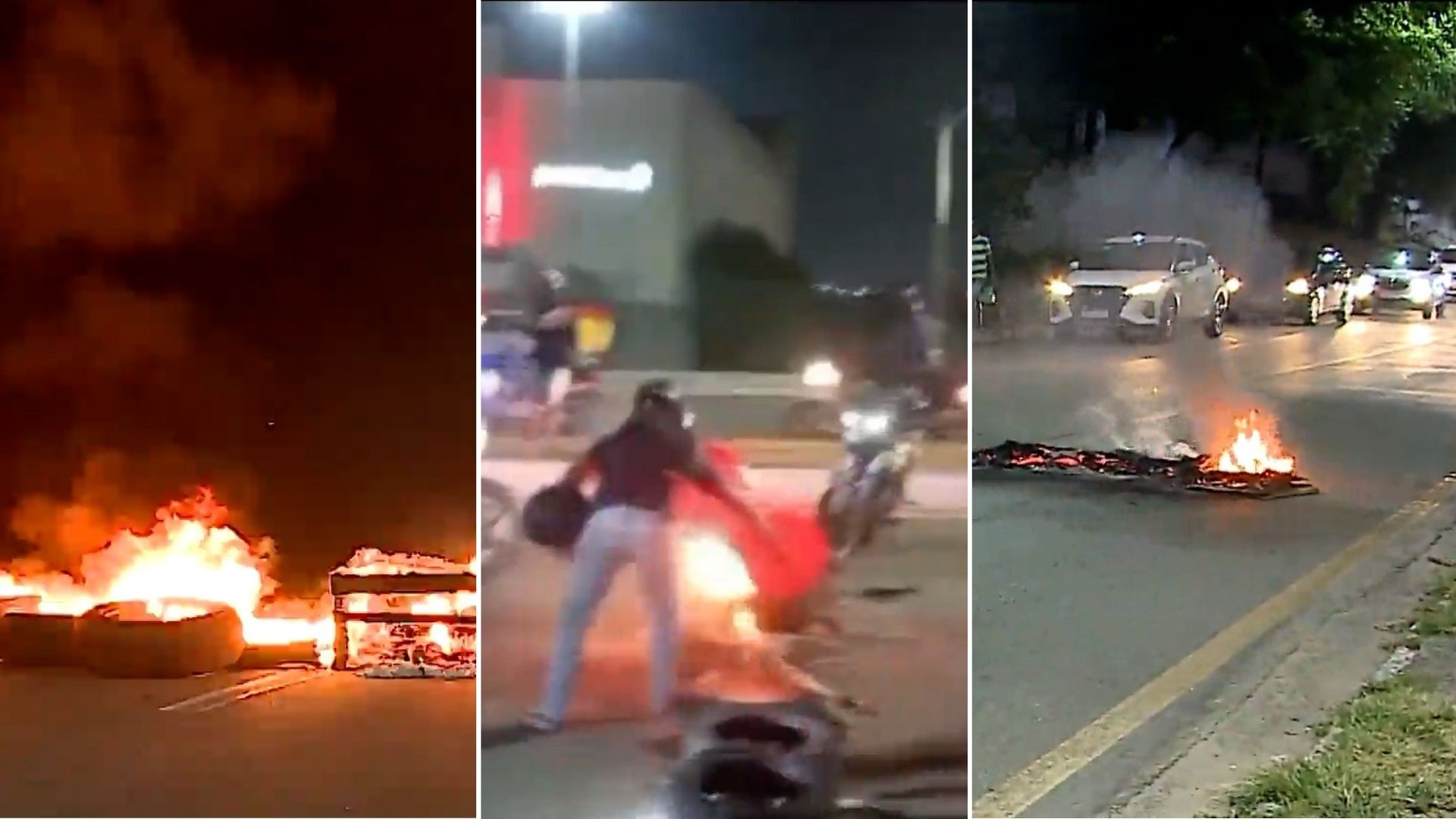 Barricadas, pneus queimados e depredação: veja como foi a noite de protestos após desaparecimento de motociclista de app em São Luís
