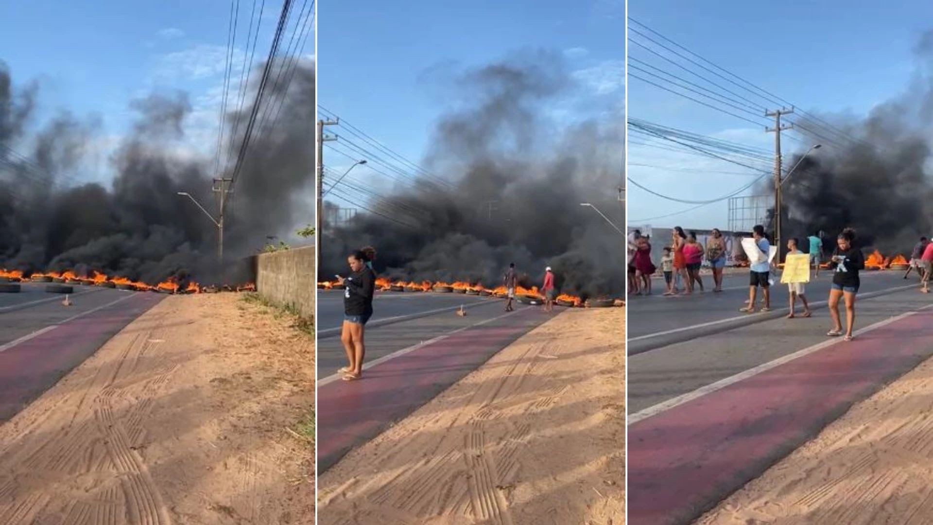 Moradores bloqueiam MA-203 em protesto por falta de infraestrutura em bairros da Raposa