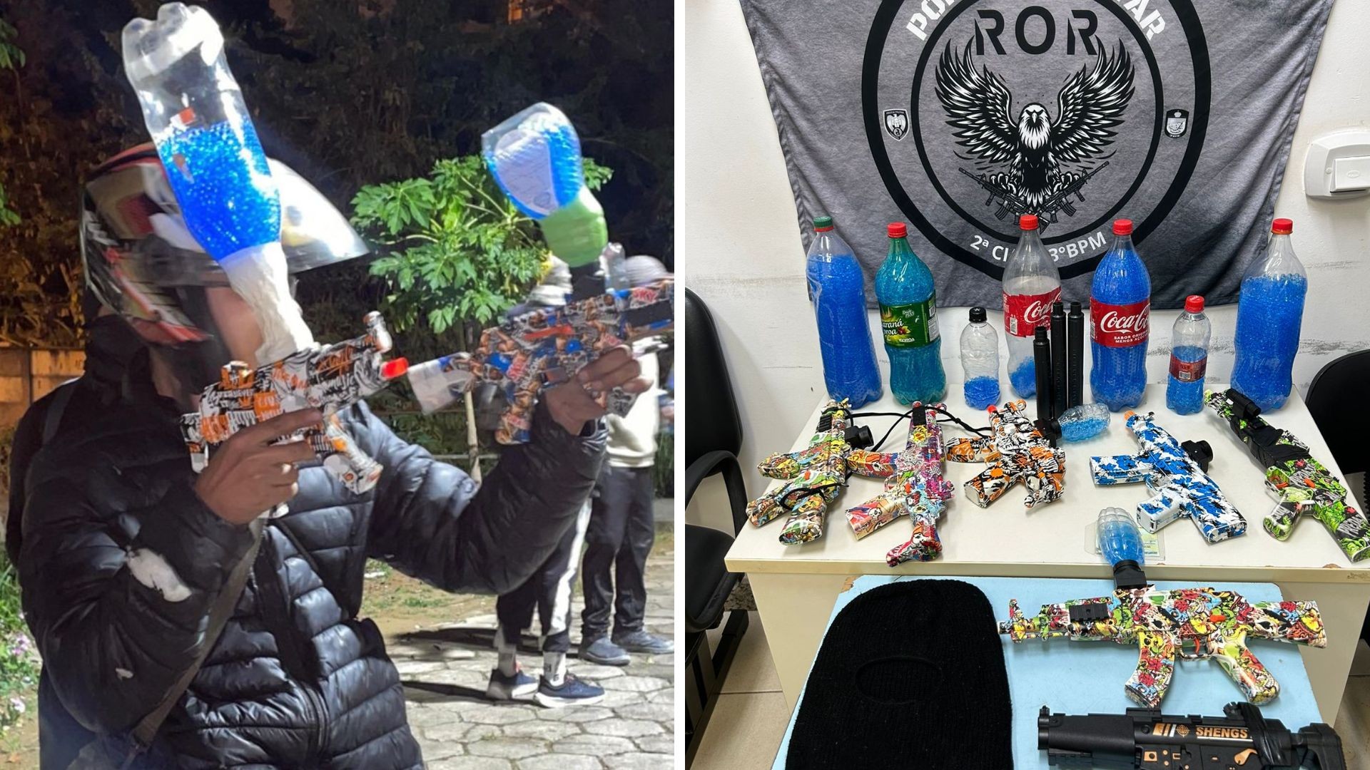 Grupo de 200 pessoas com armas de gel ataca moradores e polícia, e causa confusão no ES