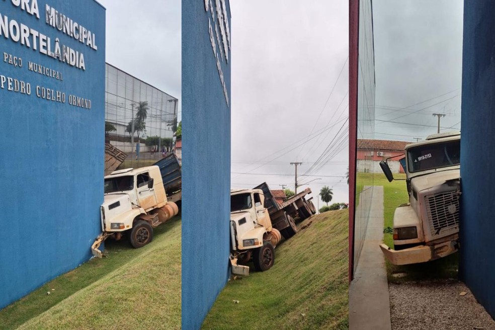 Acidente causou danos à estrutura, mas ninguém ficou ferido — Foto: Reprodução