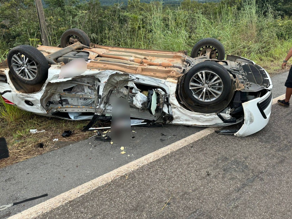 Acidente foi registrado na estrada de Chapada — Foto: PM