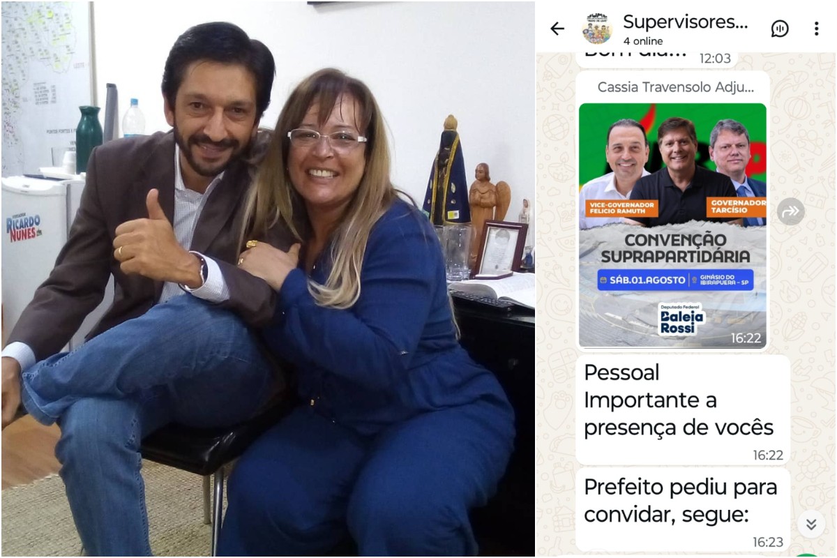 Secretária de Nunes convocou servidores da prefeitura para convenção de Tarcísio em grupo de WhatsApp