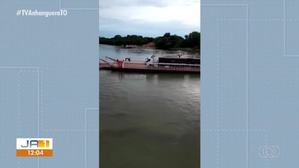 Duas balsas ficam encalhadas no Rio Tocantins