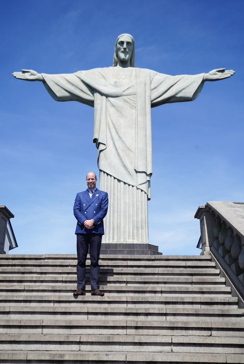 Príncipe William no Cristo Redentor — Foto: Stephanie Rodrigues/g1