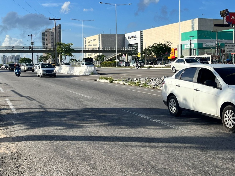 Agulha de acesso à via principal da BR-101 será fechada — Foto: Vinícius Marinho/Inter TV Cabugi