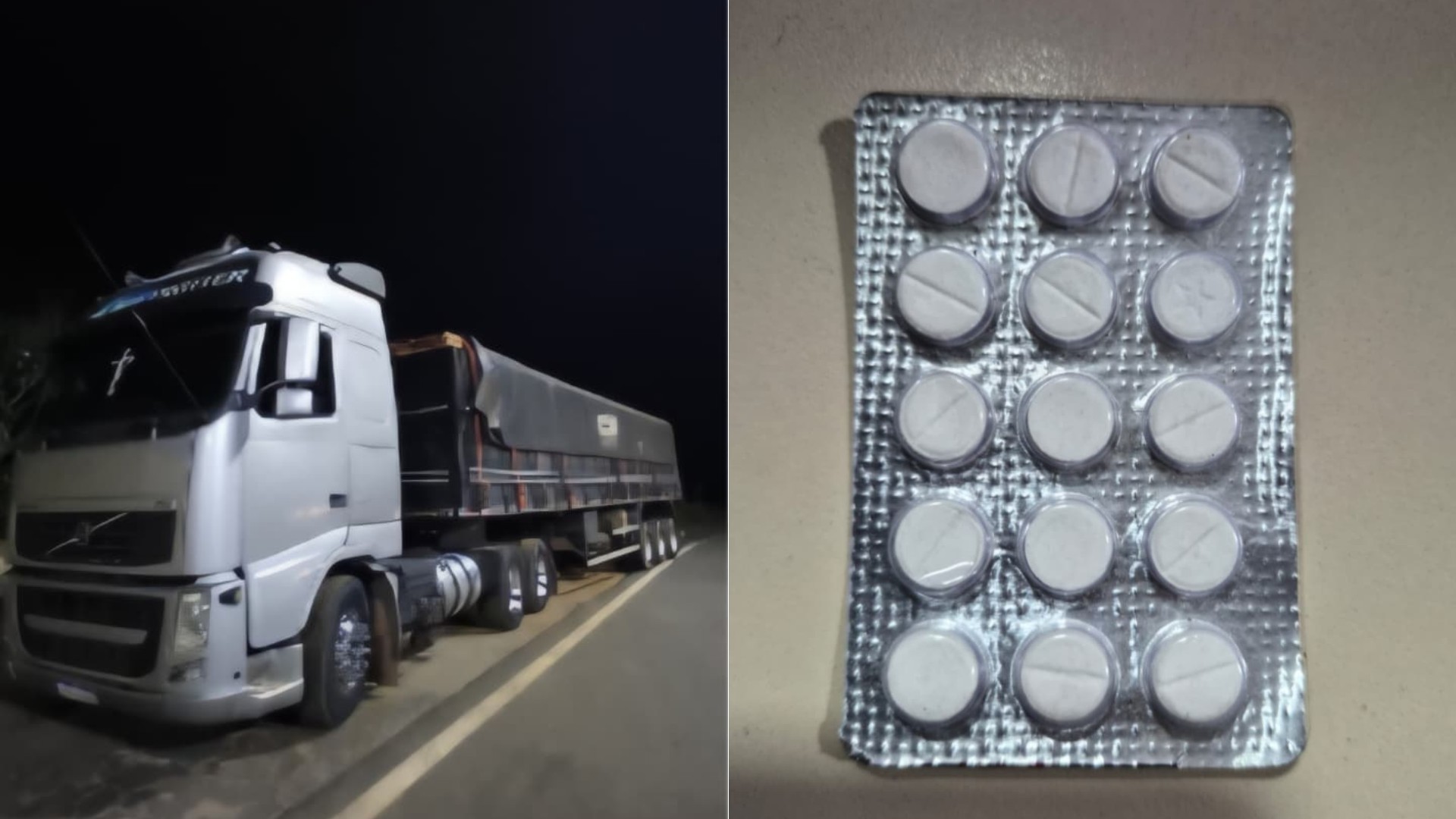 PRF apreende caminhão com mais de 45 m³ de madeira irregular e encontra anfetaminas com motorista em Caxias