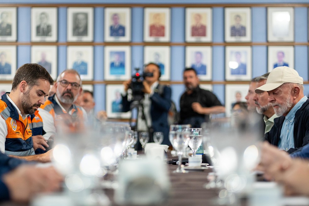 O presidente Lula durante visita ao Rio Grande do Sul no começo de maio — Foto: Mauricio Tonetto/Secom