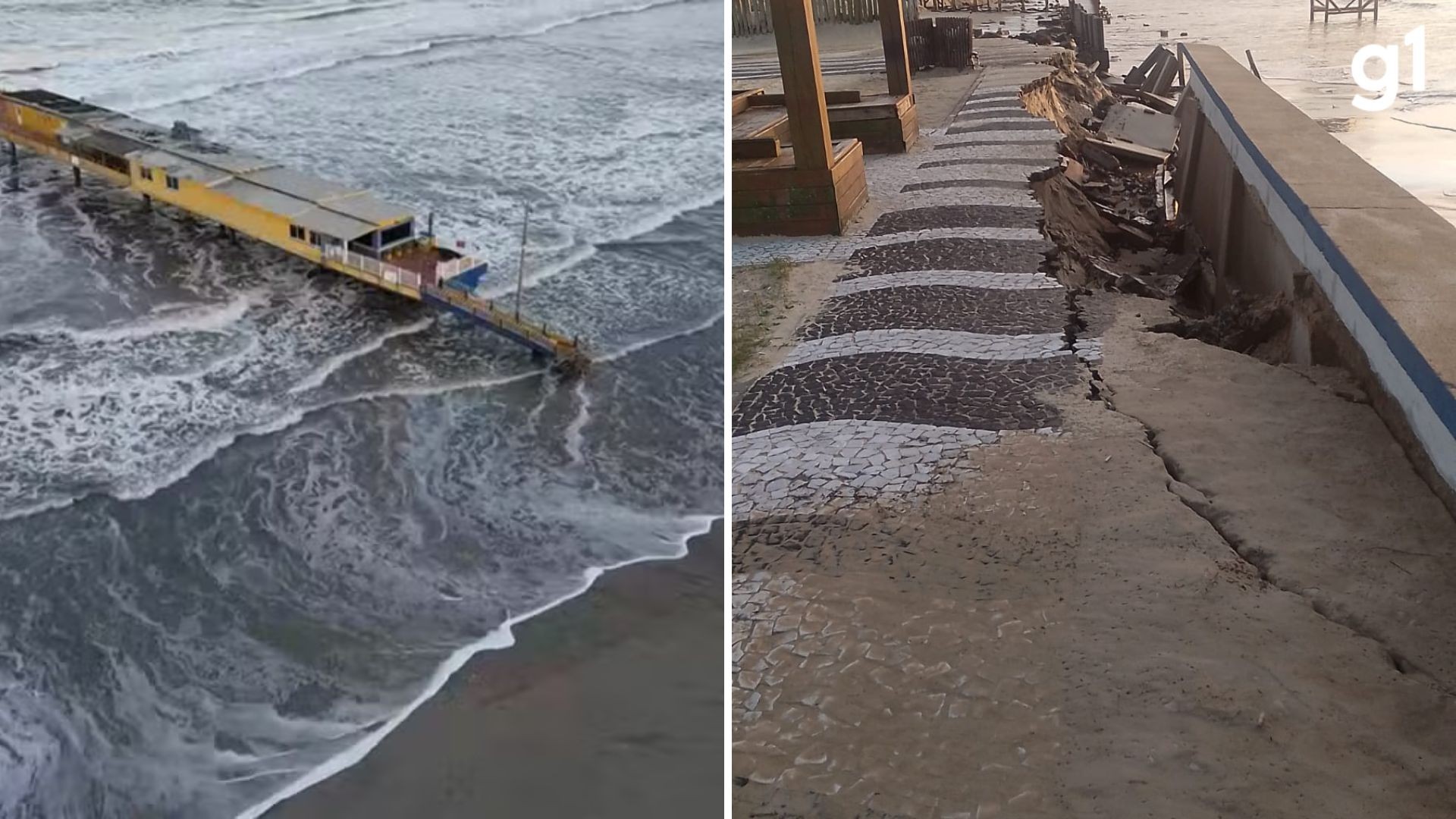 VÍDEO mostra forte ressaca no mar que causou estragos no litoral do RS | G1