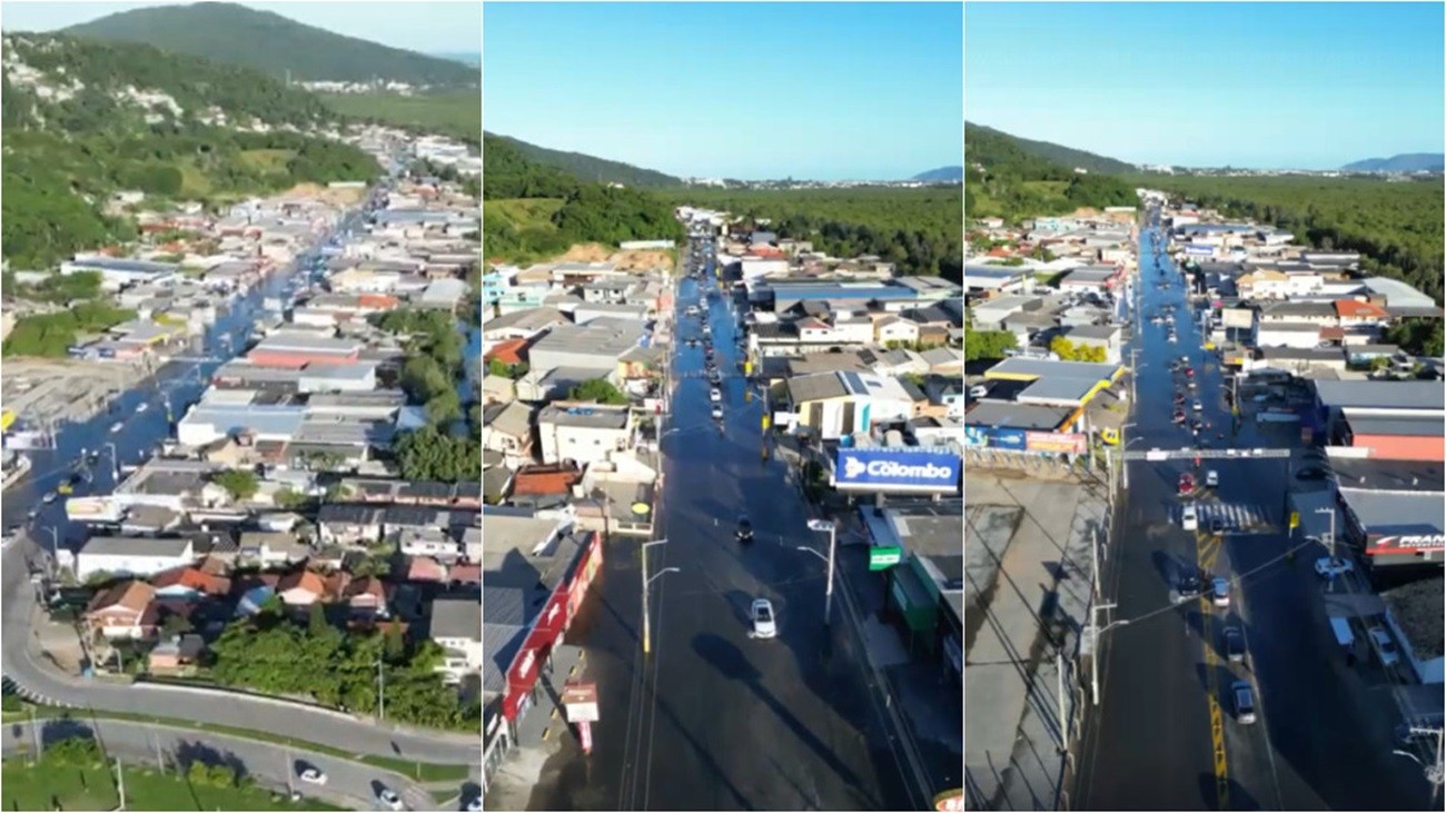 Maré alta causa alagamentos e complica trânsito em Florianópolis; VÍDEO