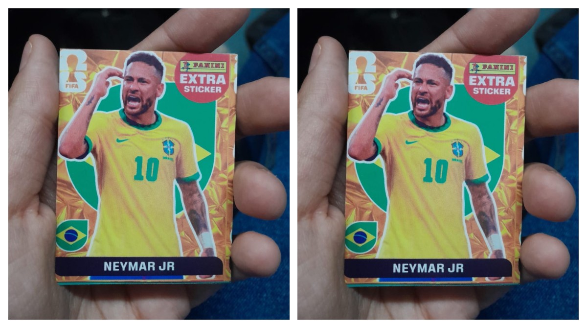 Passageira compra pacote de figurinhas da Copa em trem da CPTM e encontra card de Neymar da edição de 2022