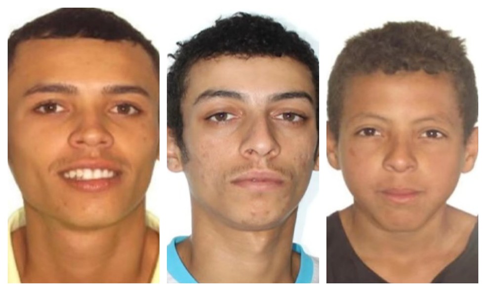 Os suspeitos presos pelo sequestro de Marcelo Magalhães são Lucas Soares de Lima, Paulo Sérgio Soares de Almeida e Júlio César Moura Batista. — Foto: Reprodução/TV Globo