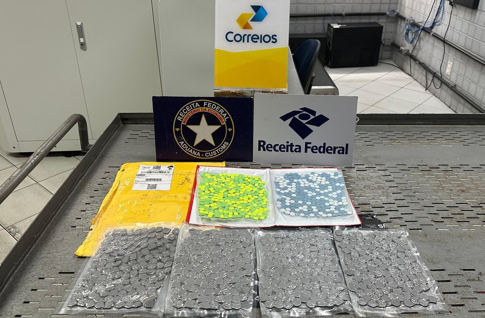 Receita Federal apreende R$100 mil em comprimidos de ecstasy nos Correios em Natal — Foto: Receita Federal/Divulgação