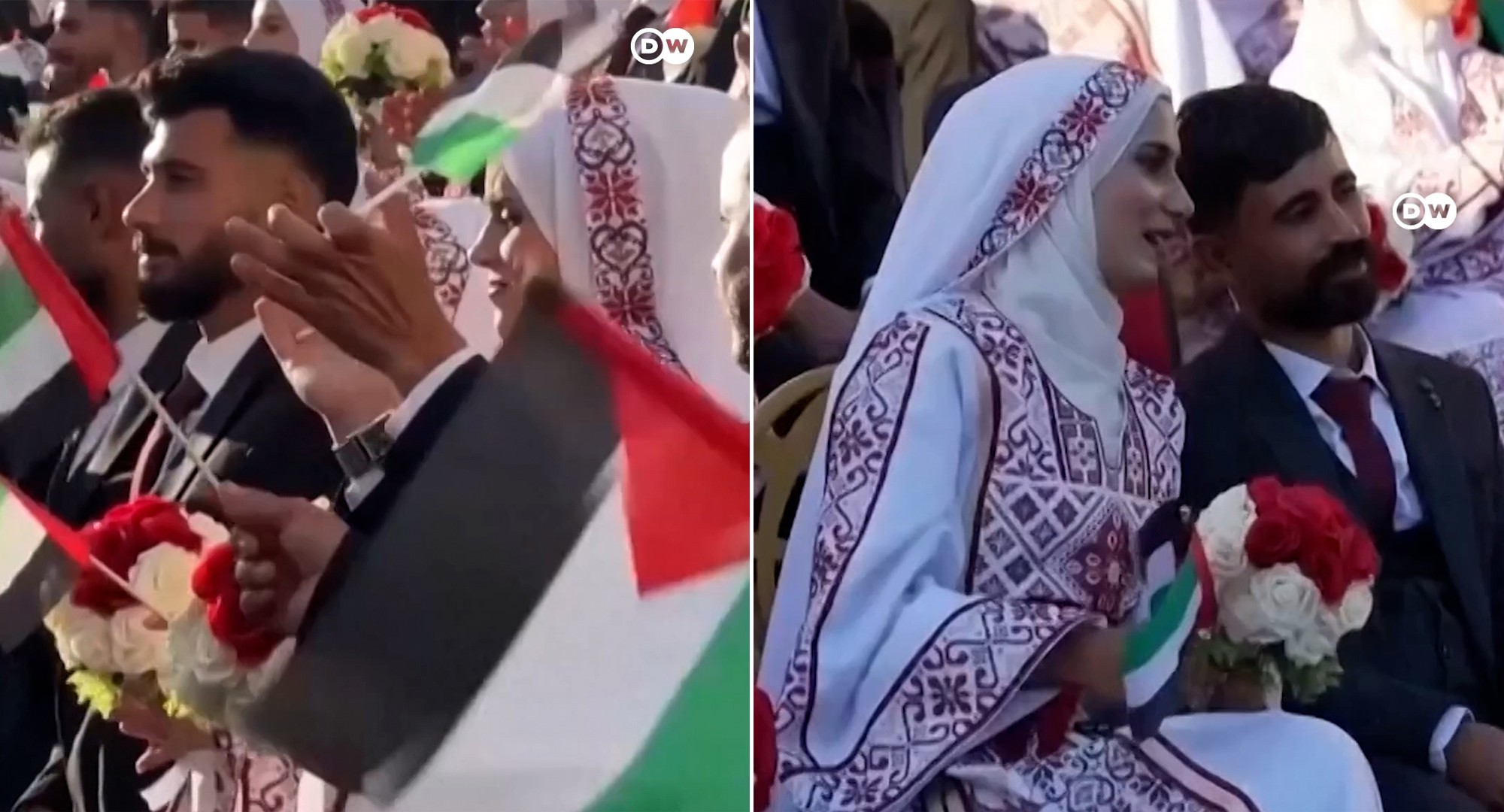Gaza celebra casamento coletivo em meio aos escombros da guerra