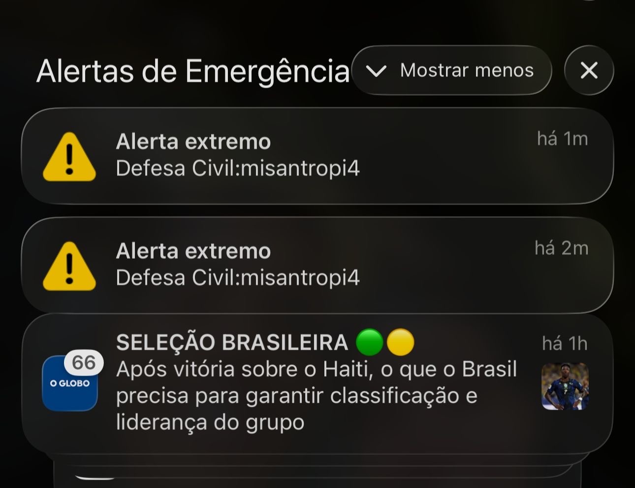 Moradores de Curitiba, Rio, São Paulo e DF relatam alerta sonoro com palavra “misantropia” em celulares