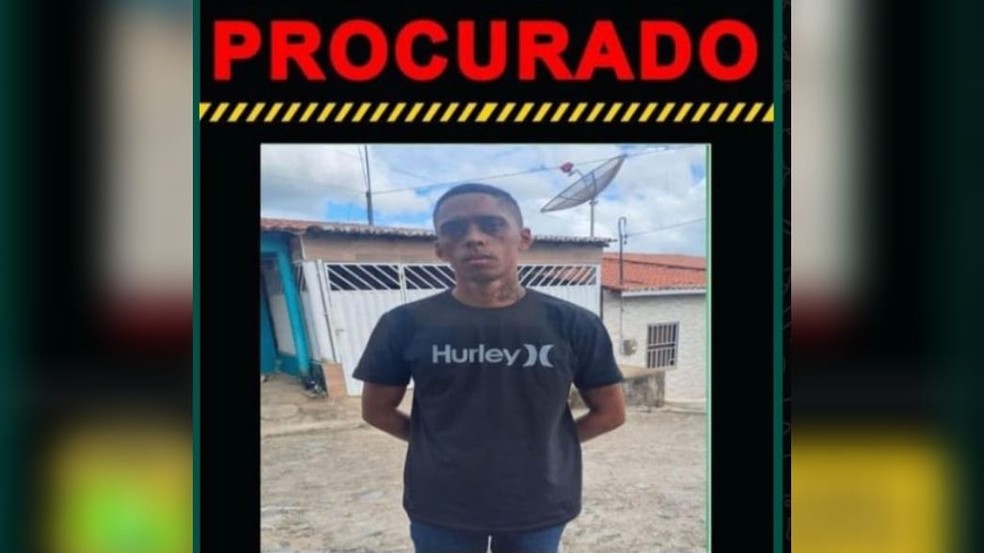 Mateus Pereira Batista, conhecido como "Mateus Satanás", segue foragido no Ceará. — Foto: Polícia Civil/Reprodução