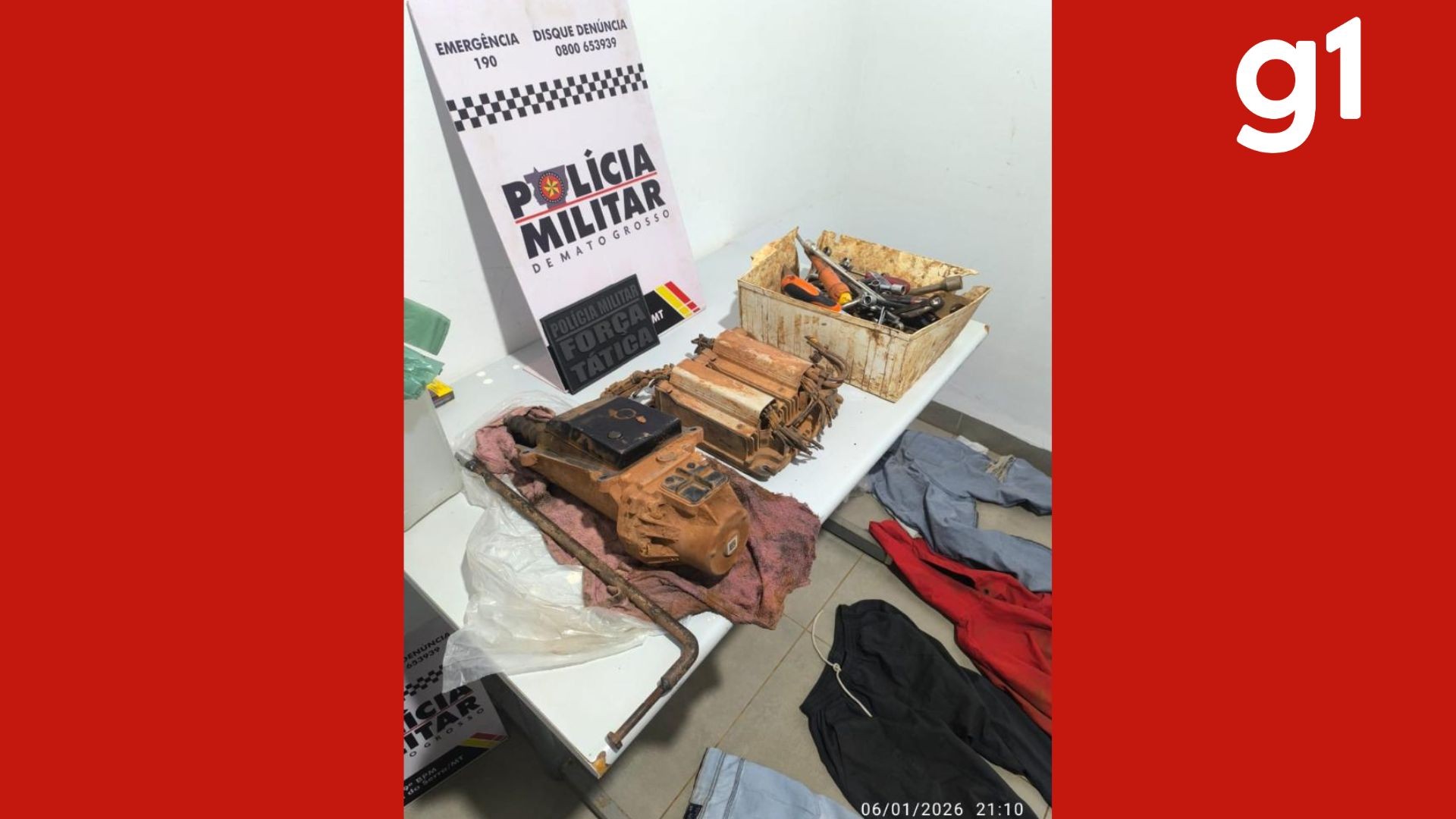 Peças furtadas de caminhão são encontradas em hotel e 3 pessoas são presas em MT