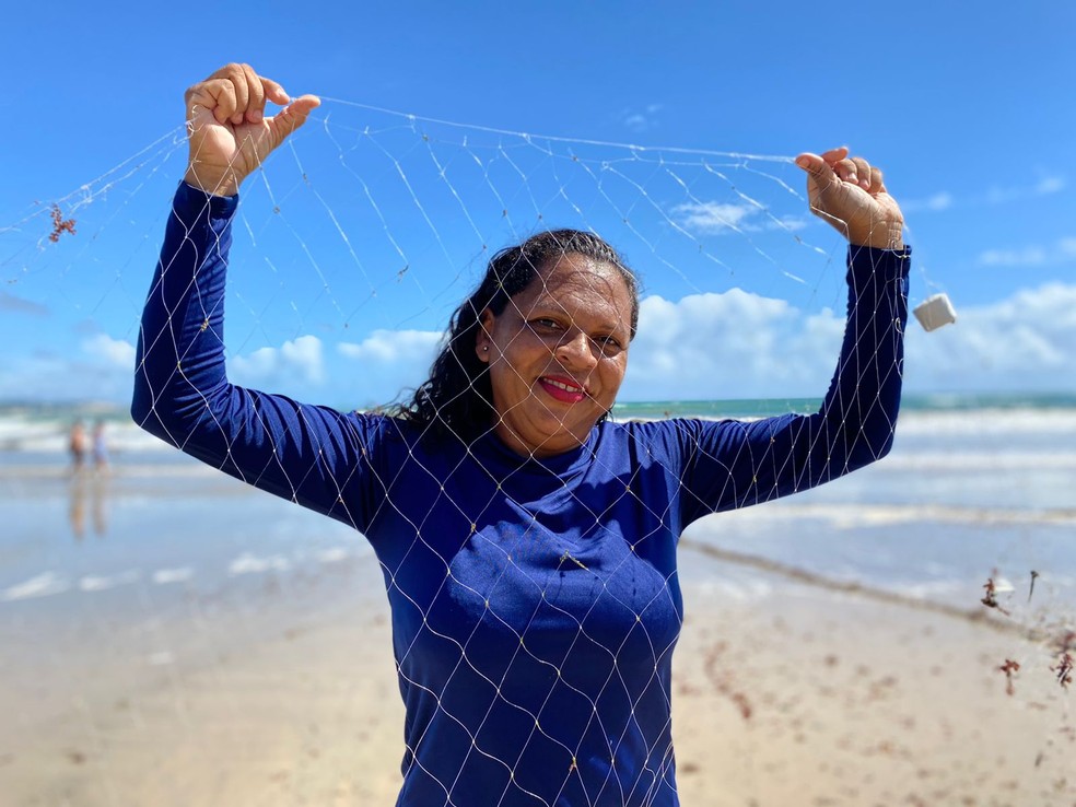 Pescadora — Foto: Reprodução/Inter TV Cabugi