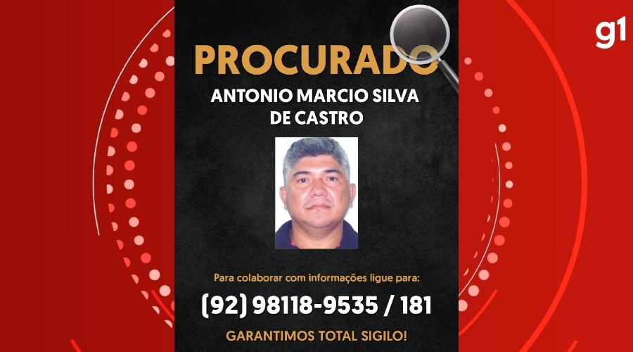 Polícia divulga foto de suspeito de matar casal por ciúmes na frente da filha em Manaus