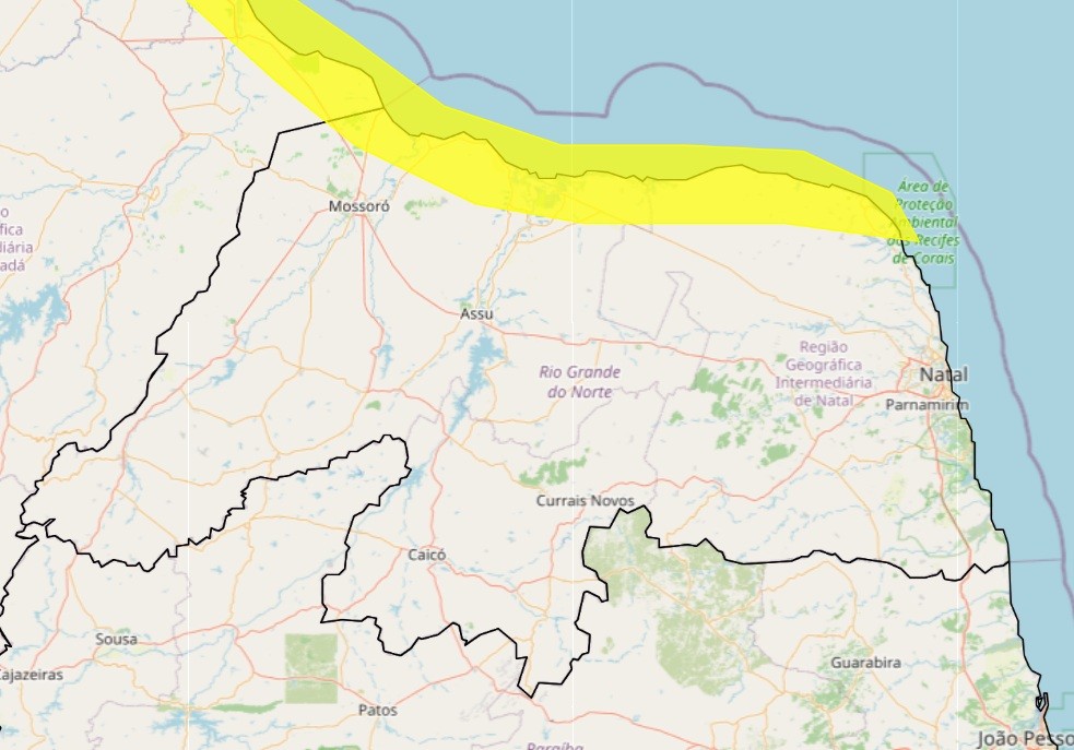 Inmet alerta para ventos fortes que podem movimentar dunas em 19 cidades do RN; veja lista