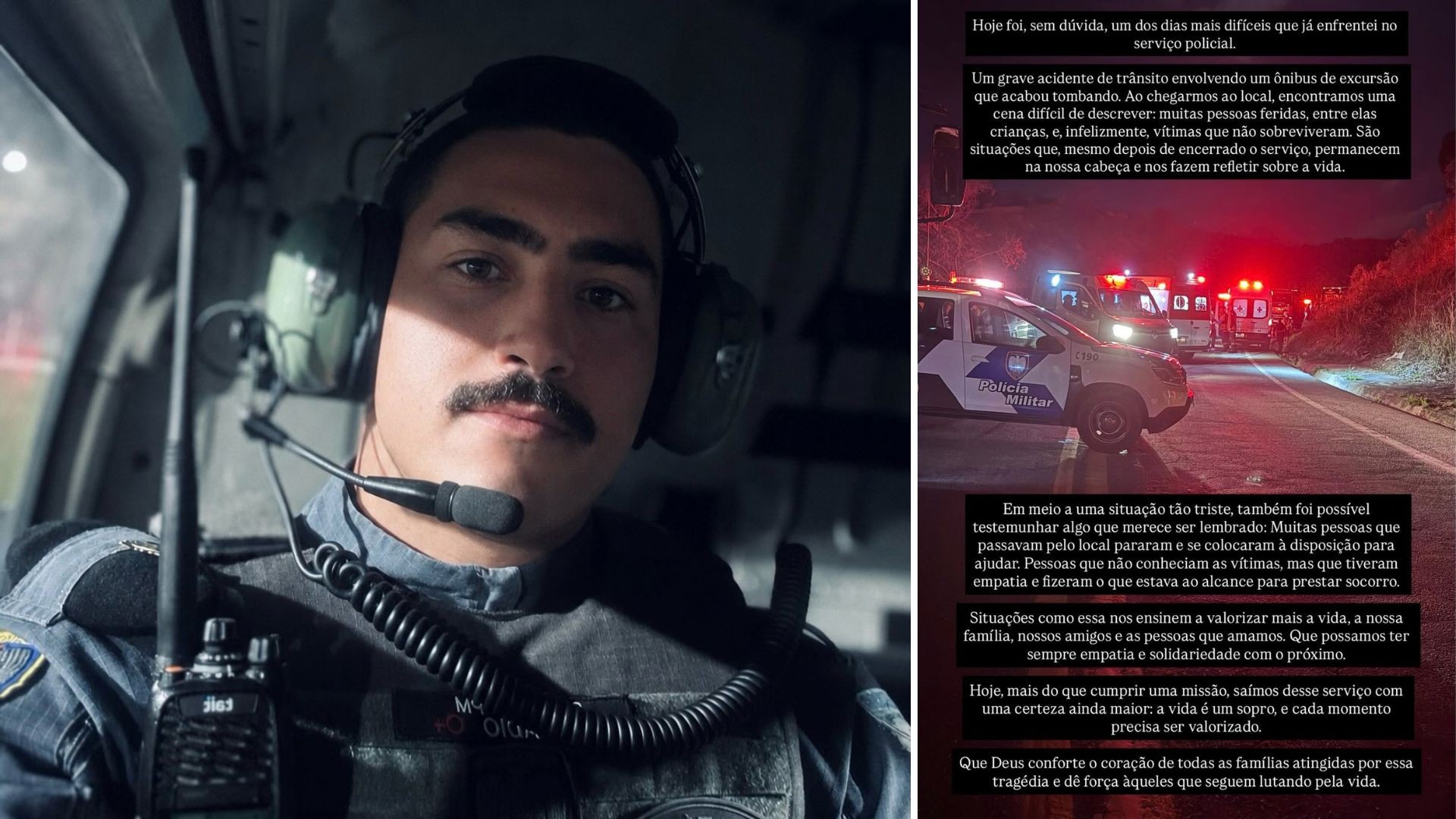 'Um dos dias mais difíceis que já enfrentei', diz policial que socorreu vítimas de acidente com 3 mortos e 45 feridos na BR-262 no ES