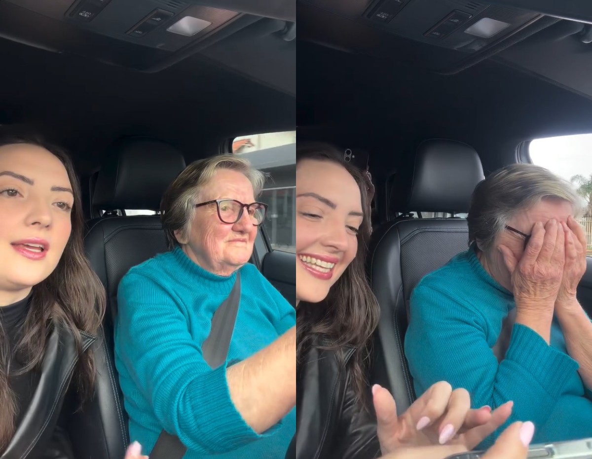 VÍDEO: mulher de 81 anos ganha 1º carro automático dos sobrinhos após 63 anos de direção em SC