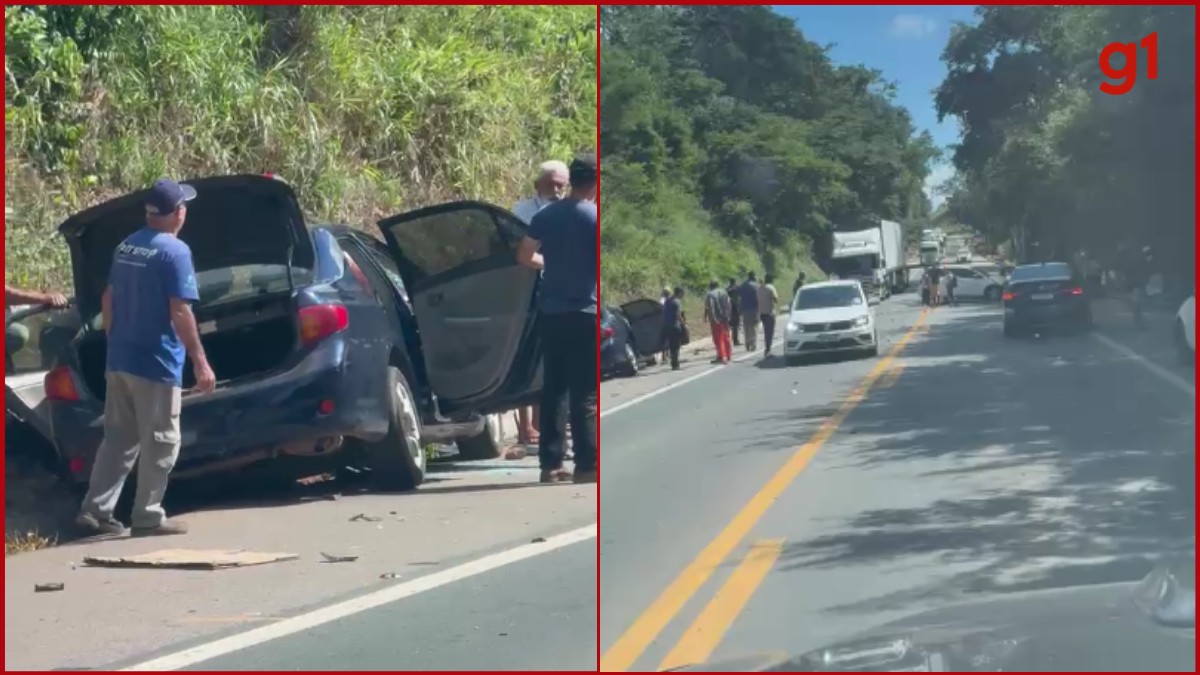 Motorista de 71 anos morre após carros baterem de frente na BR-116, em Inhapim