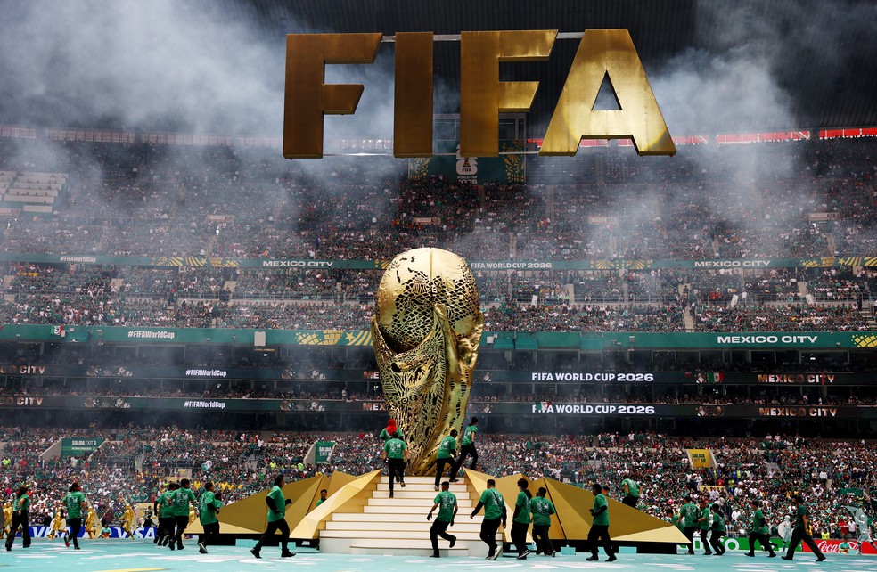 Cerimônia de abertura da Copa do Mundo 2026, na Cidade do México, nesta quinta-feira (11) — Foto: REUTERS/Kai Pfaffenbach