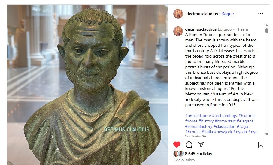 'Lulvs romanus'? Brasileiros invadem perfil que mostra escultura de 'gêmeo' do século III de Lula