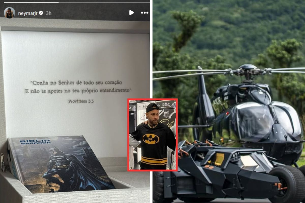 Bíblia personalizada, tatuagem, Batmóvel milionário e helicóptero: a paixão de Neymar pelo Batman