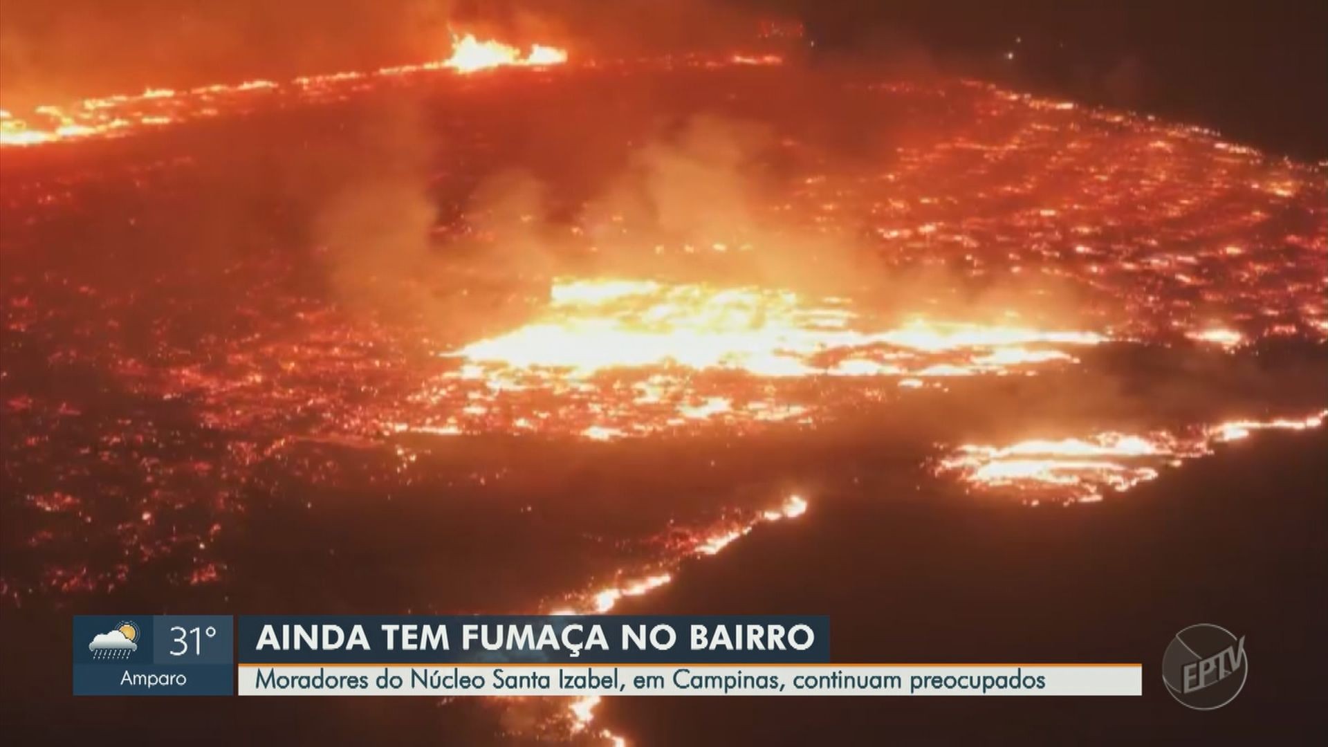 Incêndio destrói área de eucaliptos e chamas fazem moradores saírem de casa em Campinas