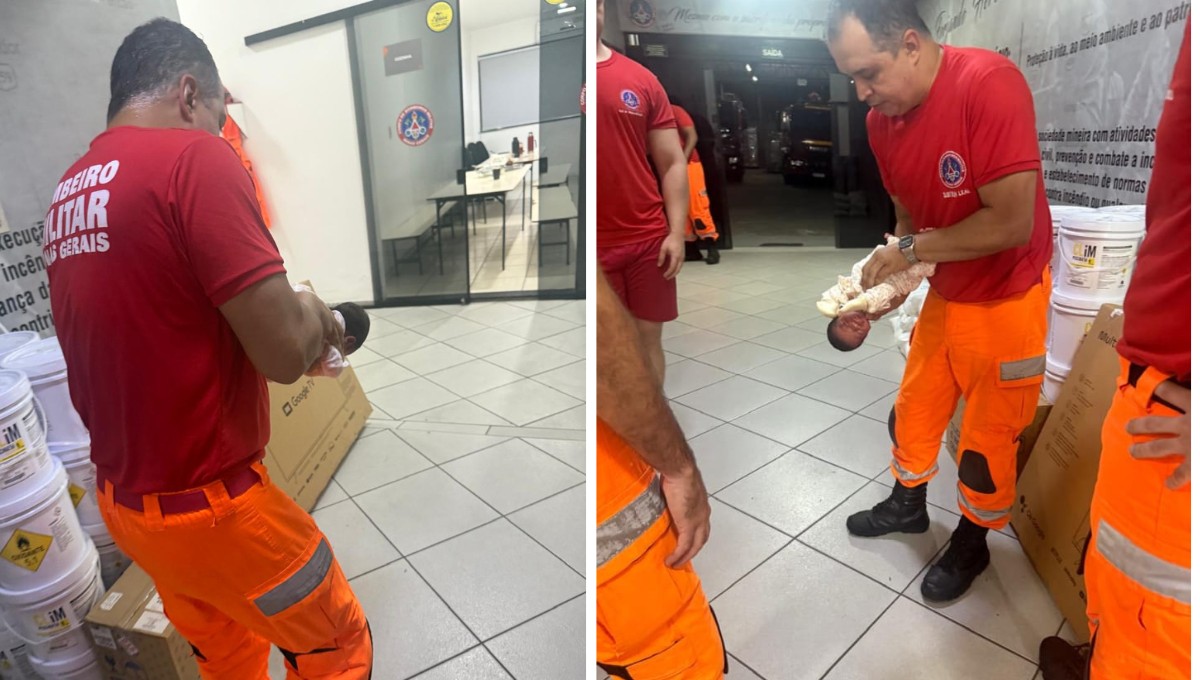 Bombeiro salva recém-nascida engasgada após família buscar ajuda em quartel de Ipatinga