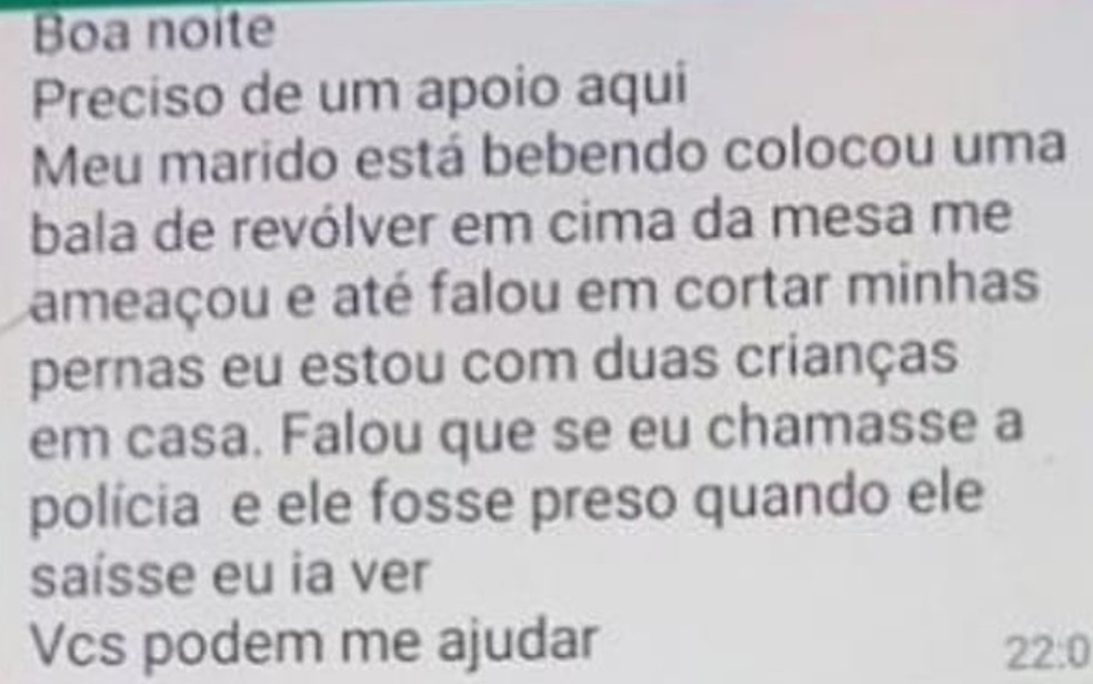 Mulher manda mensagem para PM denunciando ameaças, e marido é preso em Itumbiara, Goiás — Foto: Divulgação/PM
