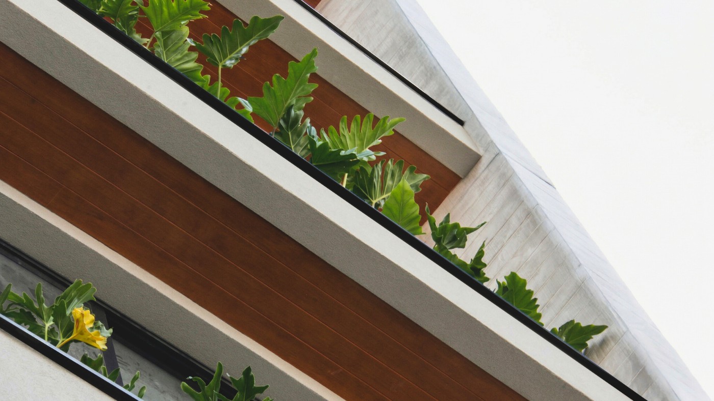 Detalhes da fachada do Eza Living. — Foto: Divulgação/Daniella Araujo.