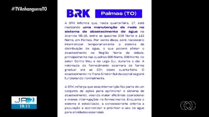 BRK se posiciona sobre falta de água em Palmas; confira