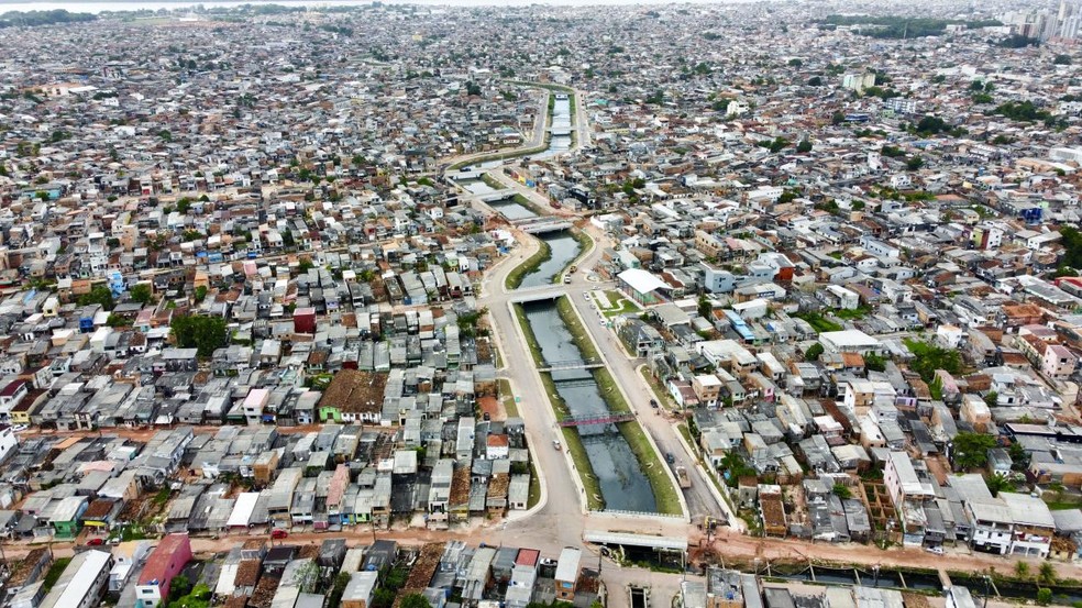 Macrodrenagem do Tucunduba, em Belém, COP 30. — Foto: Victor Peixe
