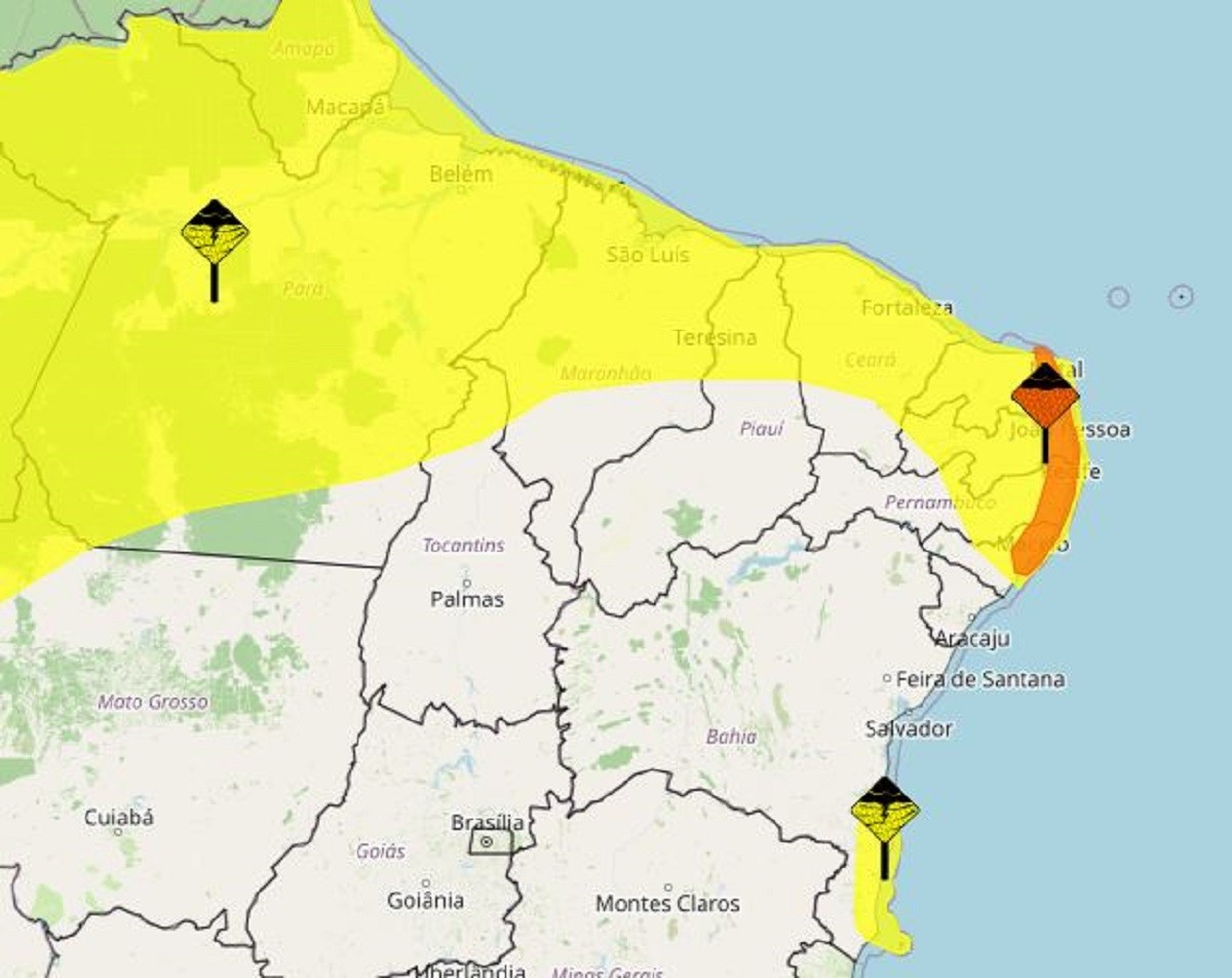Inmet amplia alertas de chuvas para todo o RN até quinta (7)
