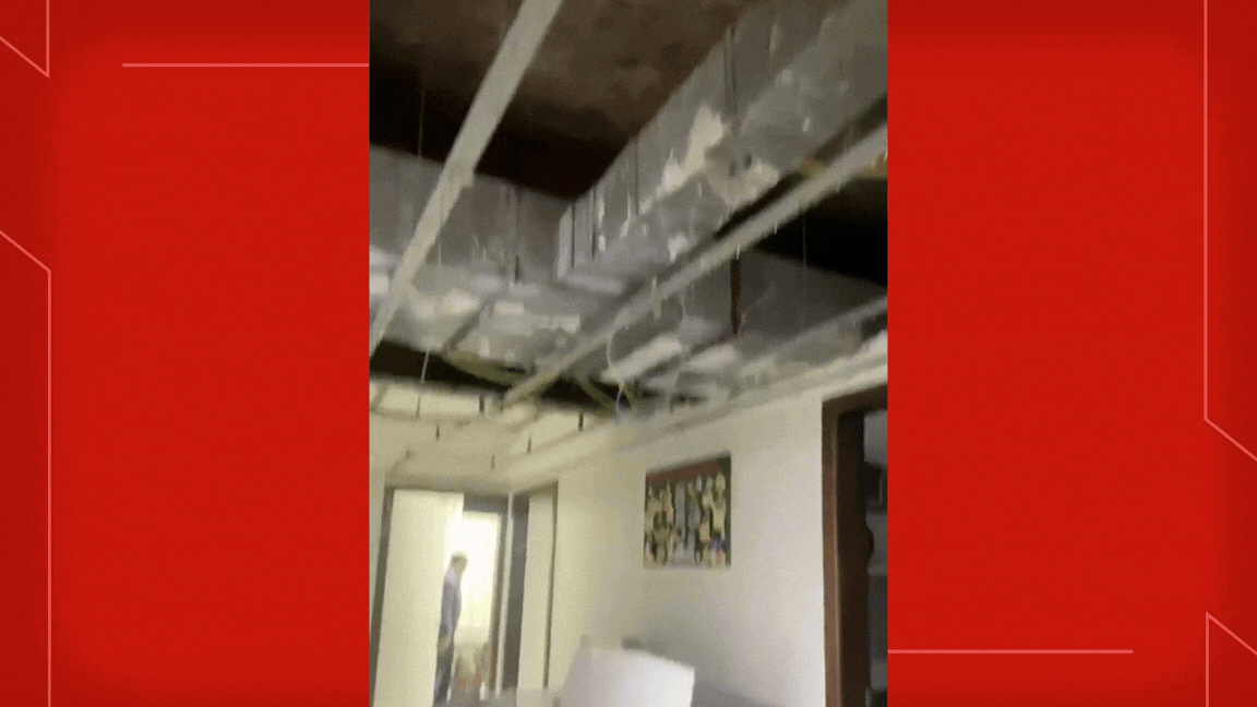 VÍDEO: forte chuva faz parte de teto de hospital público do DF desabar