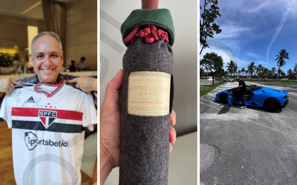 André Gonçalves Mariano ostentava vida de luxo, comprando vinhos e carros caros, diz PF — Foto: Reprodução