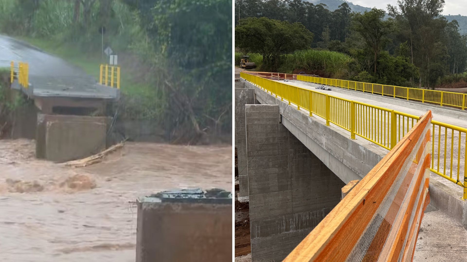 Um ano após enchente no RS, veja como está reconstrução de ponte arrastada por correnteza enquanto prefeita gravava vídeo