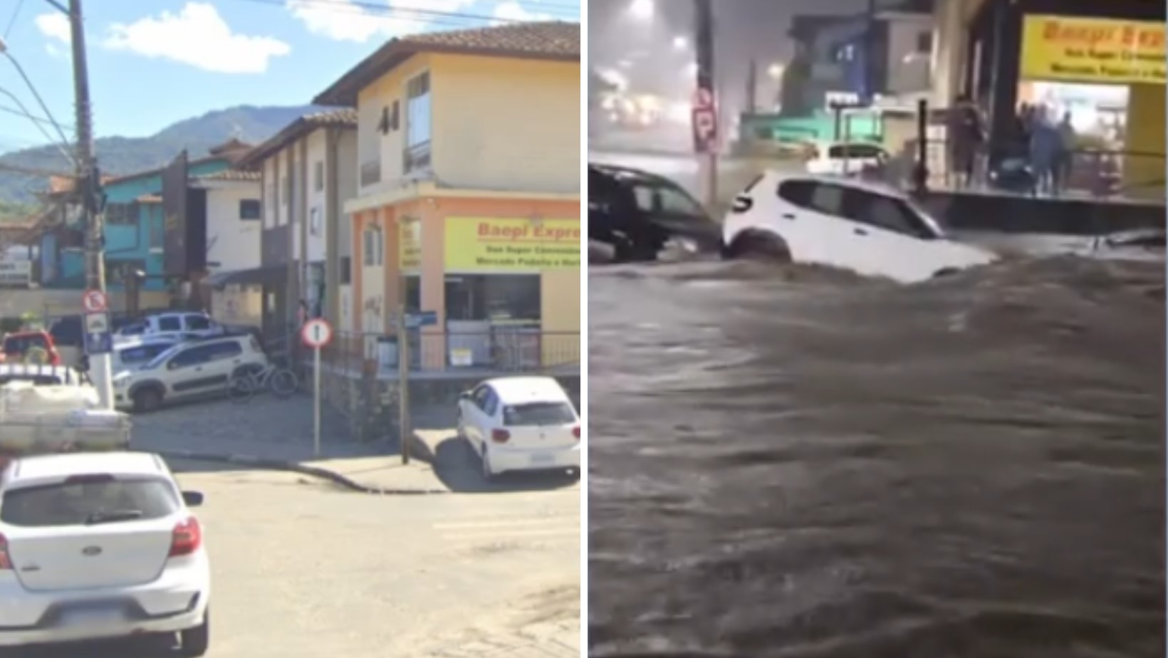 Fotos mostram o antes e o depois de locais atingidos pela enchente em Ilhabela; veja