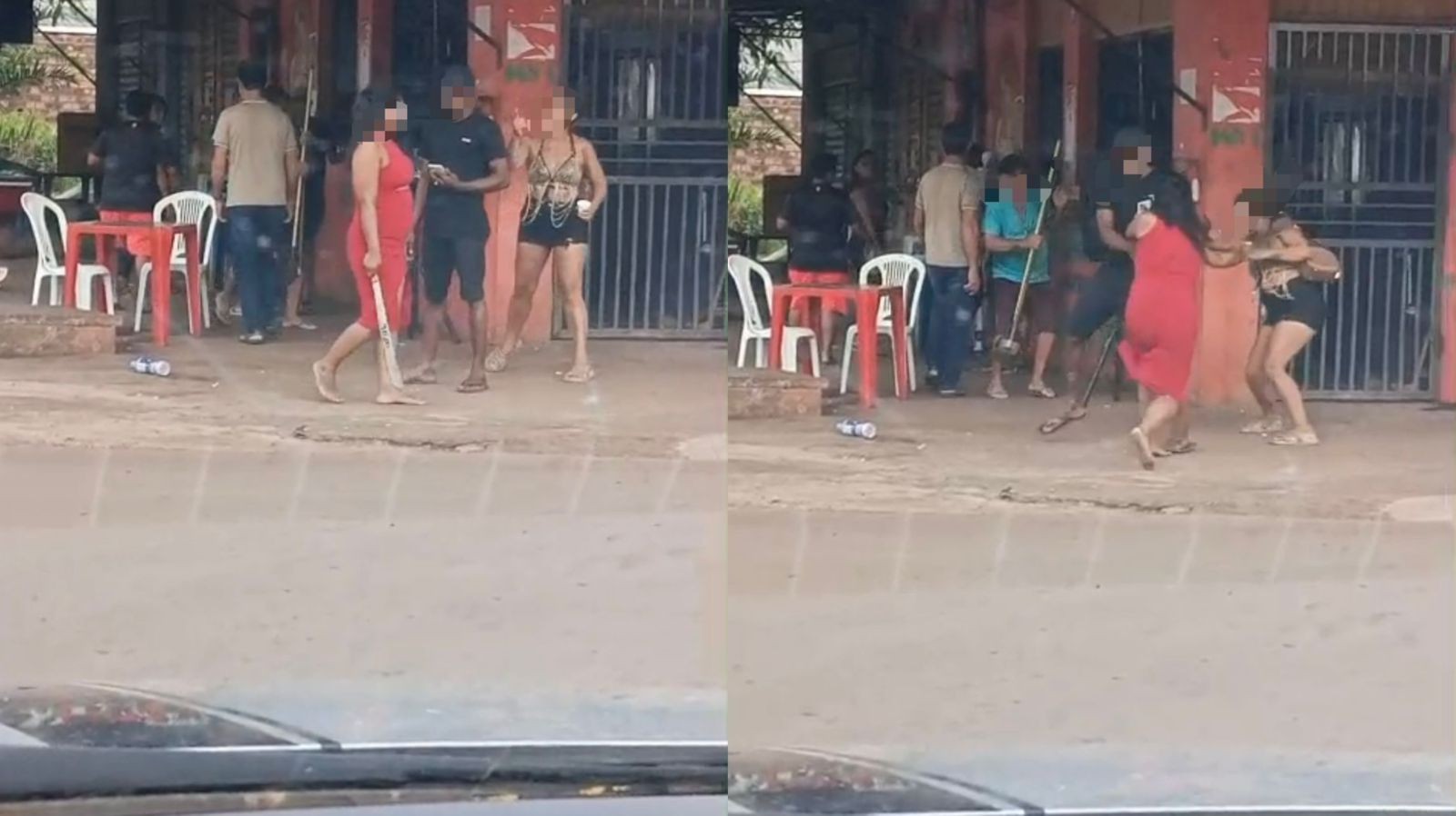 VÍDEO: mulher escapa de ser ferida com facão durante briga em bar de Oiapoque, no AP