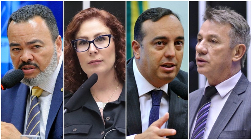 Valdevan Noventa (PL-SE), Carla Zambelli (PL-SP), Fernando Francischini e Antonio Denarium (PP) — Foto: Cleia Viana/Câmara dos Deputados; Bruno Spada/Câmara dos Deputados; Alex Ferreira / Câmara dos Deputados; Zeca Ribeiro / Câmara dos Deputados
