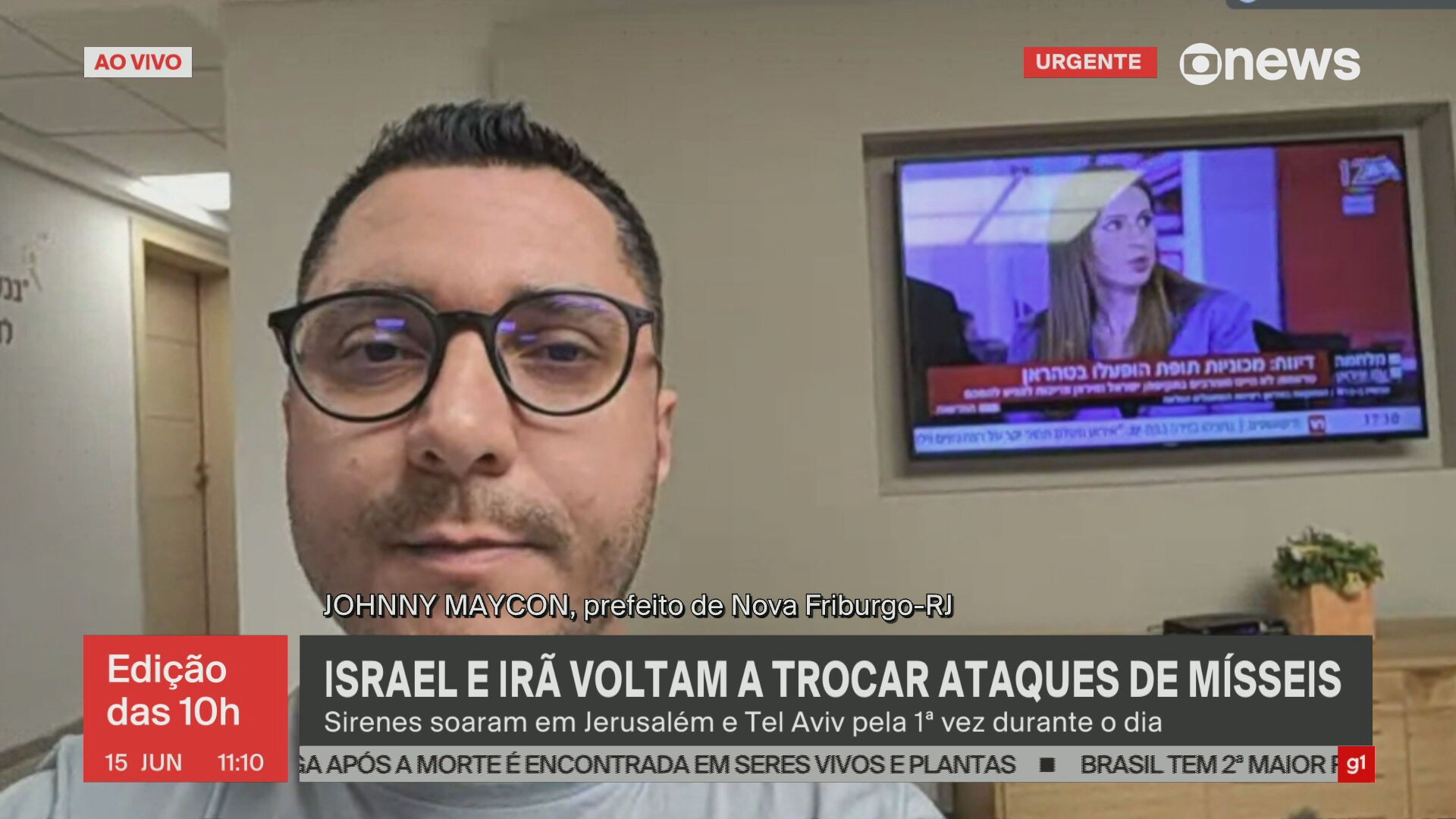 Prefeito de Nova Friburgo relata tensão em Israel e diz que não há alternativa segura para deixar o país