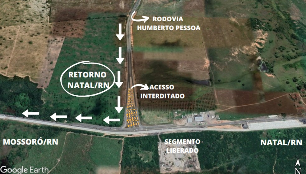 Tráfego no km 292,8 da BR-304 terá alterações a partir de sexta (22) — Foto: DNIT