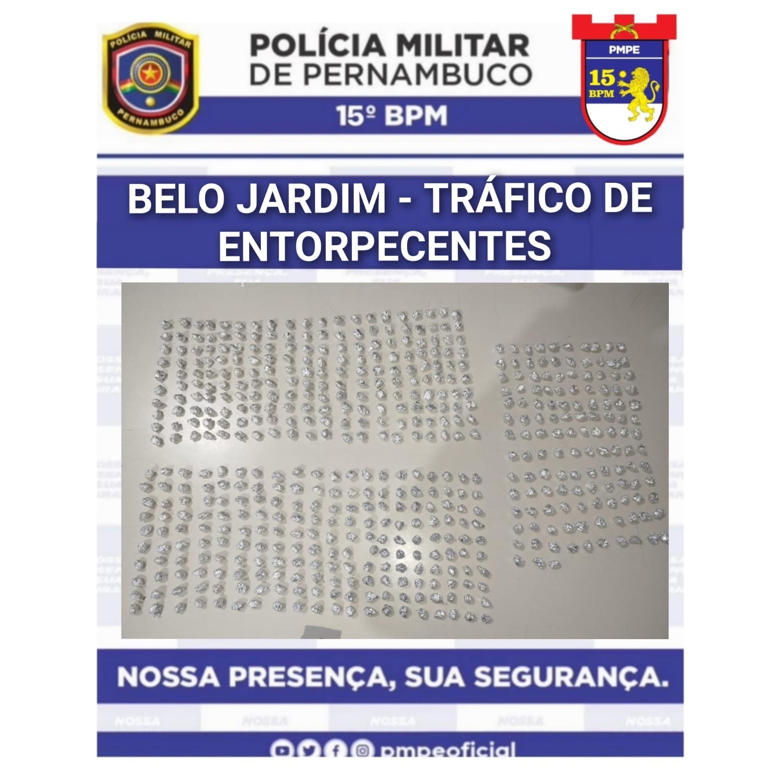 533 pedras de crack são apreendidas em Belo Jardim